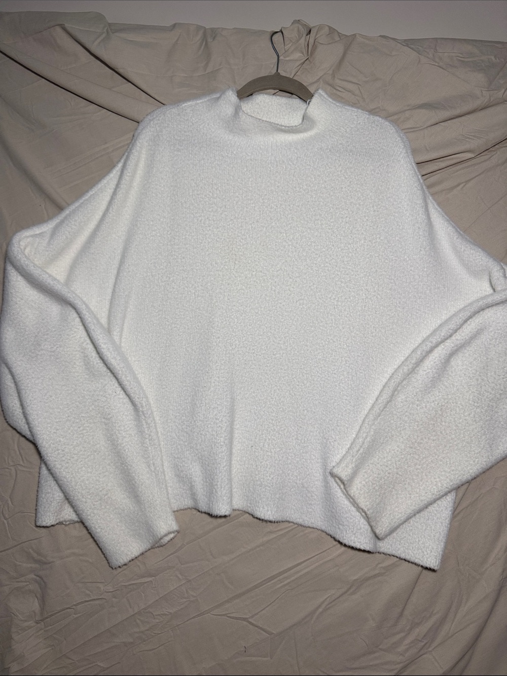 Express White Mock Neck Cozy Sweater